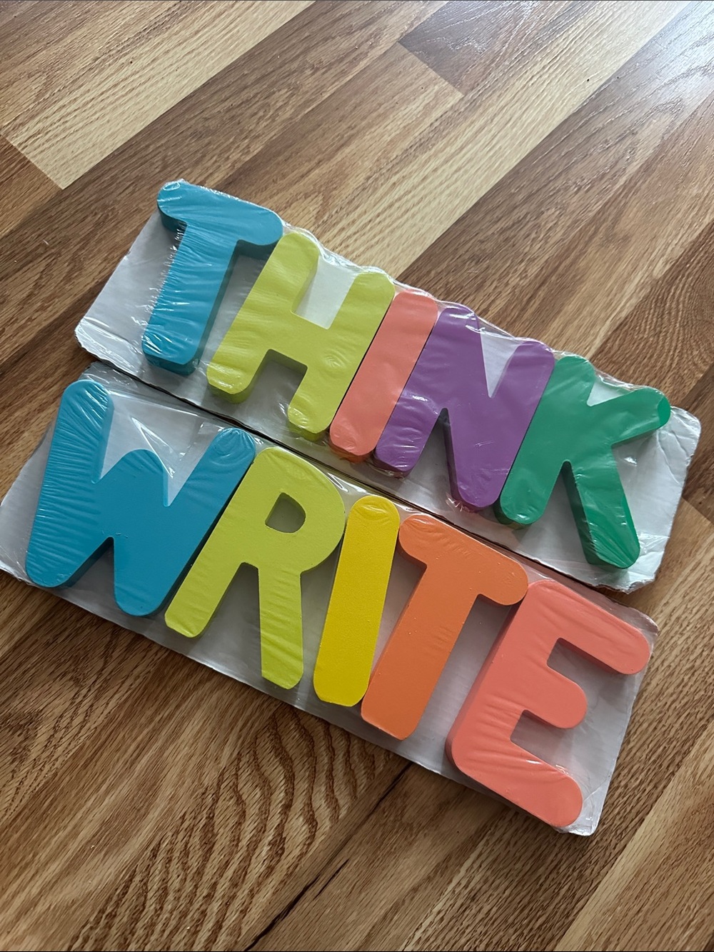 Wood Letters Colorful THANK WRITE Set